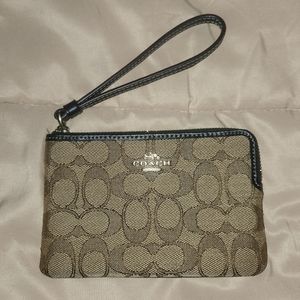 Coach brown/tan wristlet